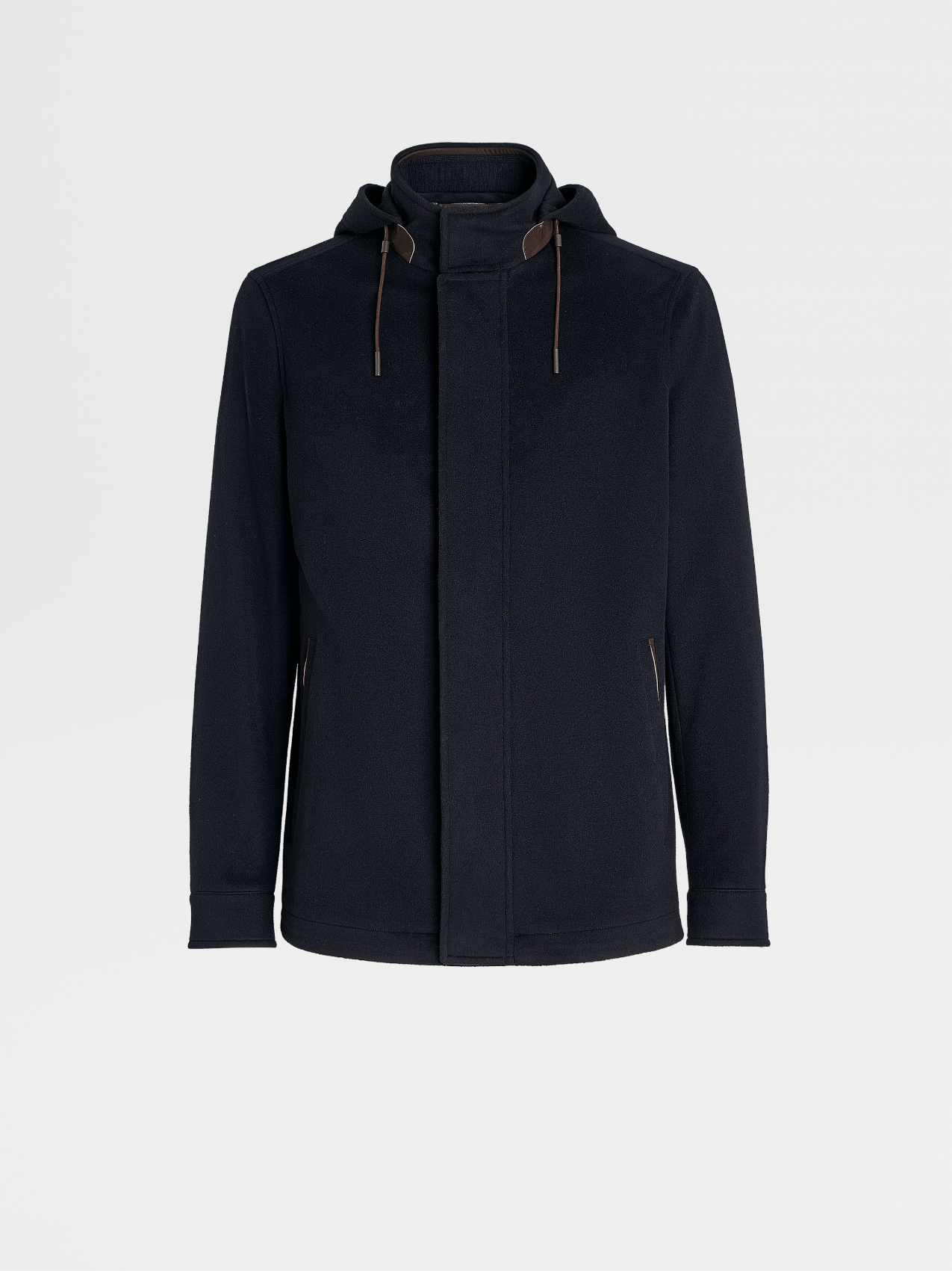Navy Blue 12milmil12 Wool Hooded Jacket